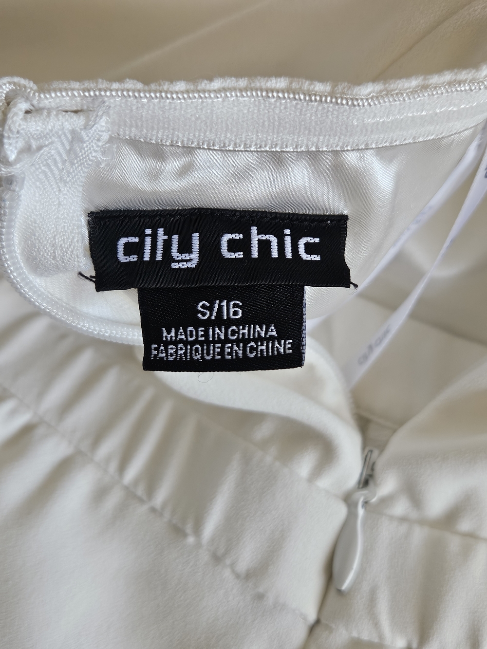 City Chic Ivory Strapless Wide-Leg Jumpsuit with Draped Overlay - Picture 2 of 15